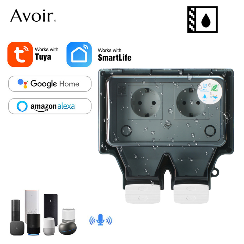 Outdoor Power Outlet Weatherproof - Savortuya-電気壁コンセント,防水,wifiとEU規格,防雨