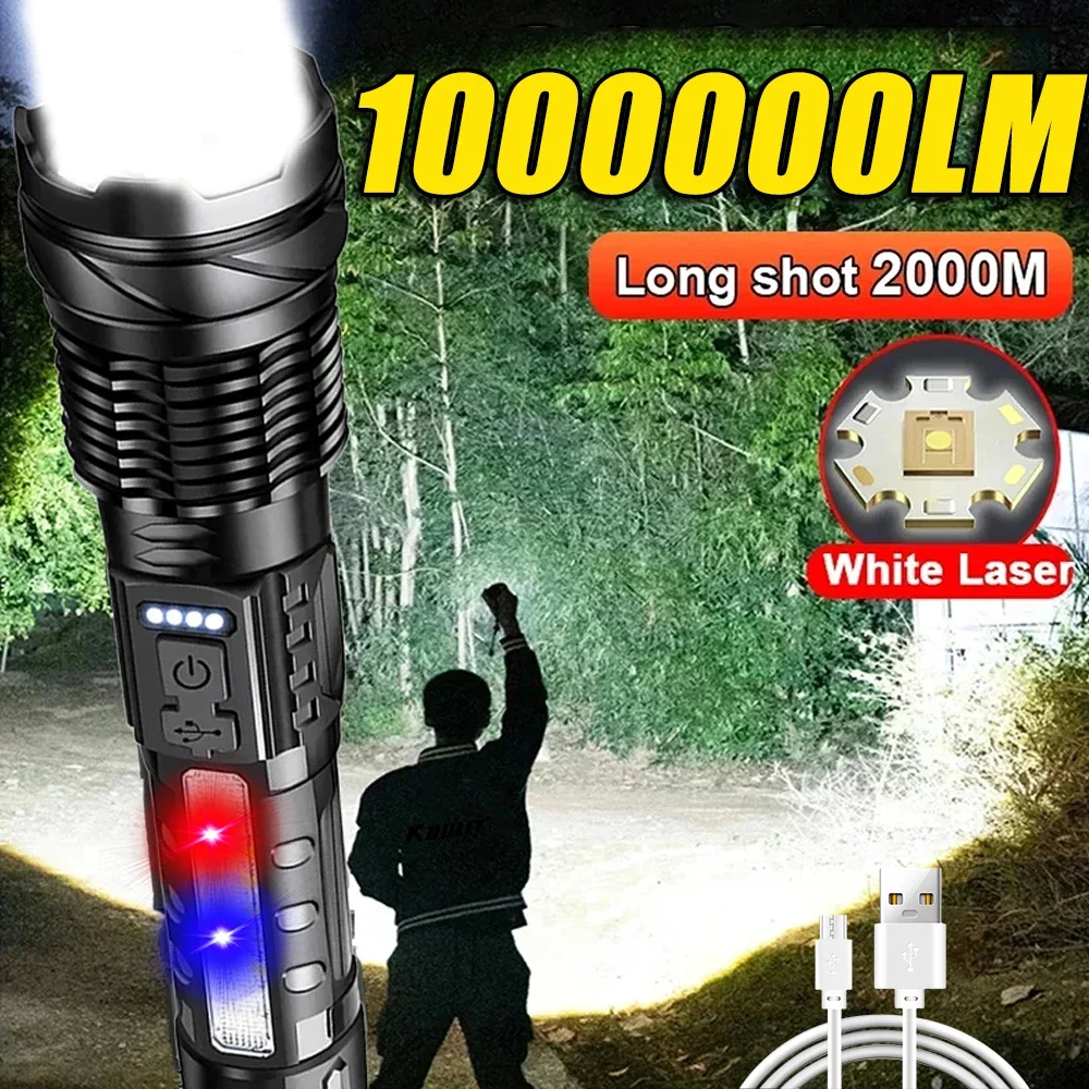Outdoor Power For Lights - 強力な LED 懐中電灯 充電式キャンプライト サイドライト付き 超明るい長距離照射トーチ