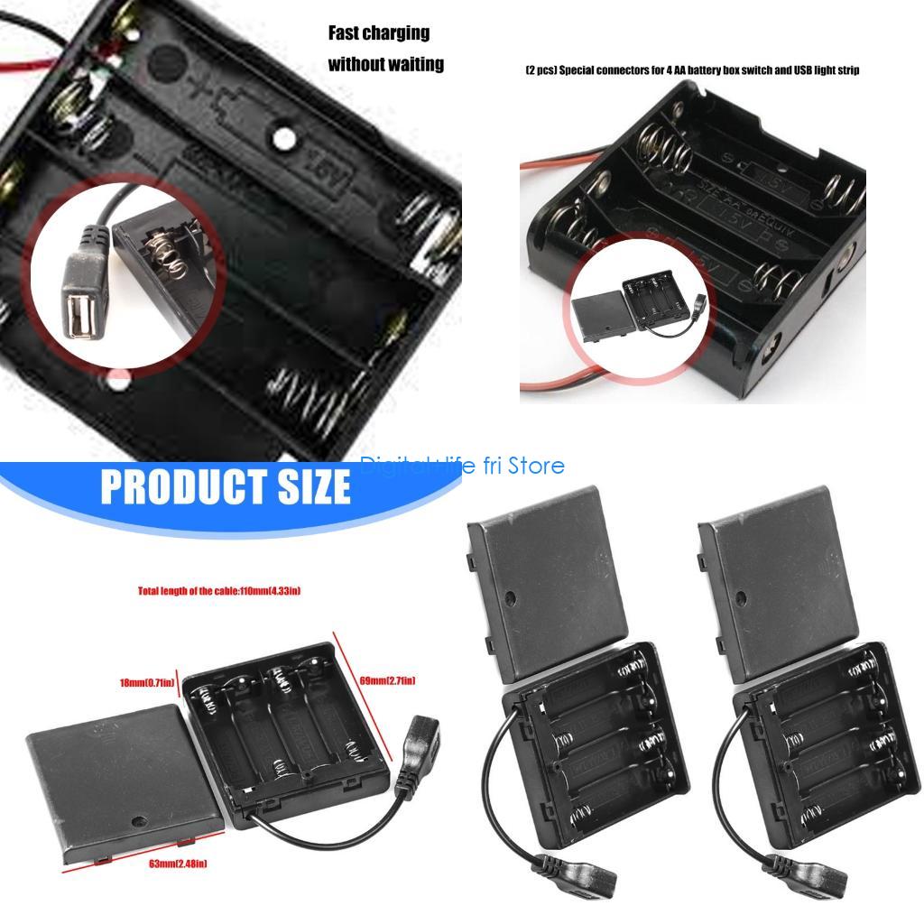 Outdoor Usb Power Strip - E06D 4 スロットバッテリーケース USB 電源アダプタ切り替え可能な制御 LED