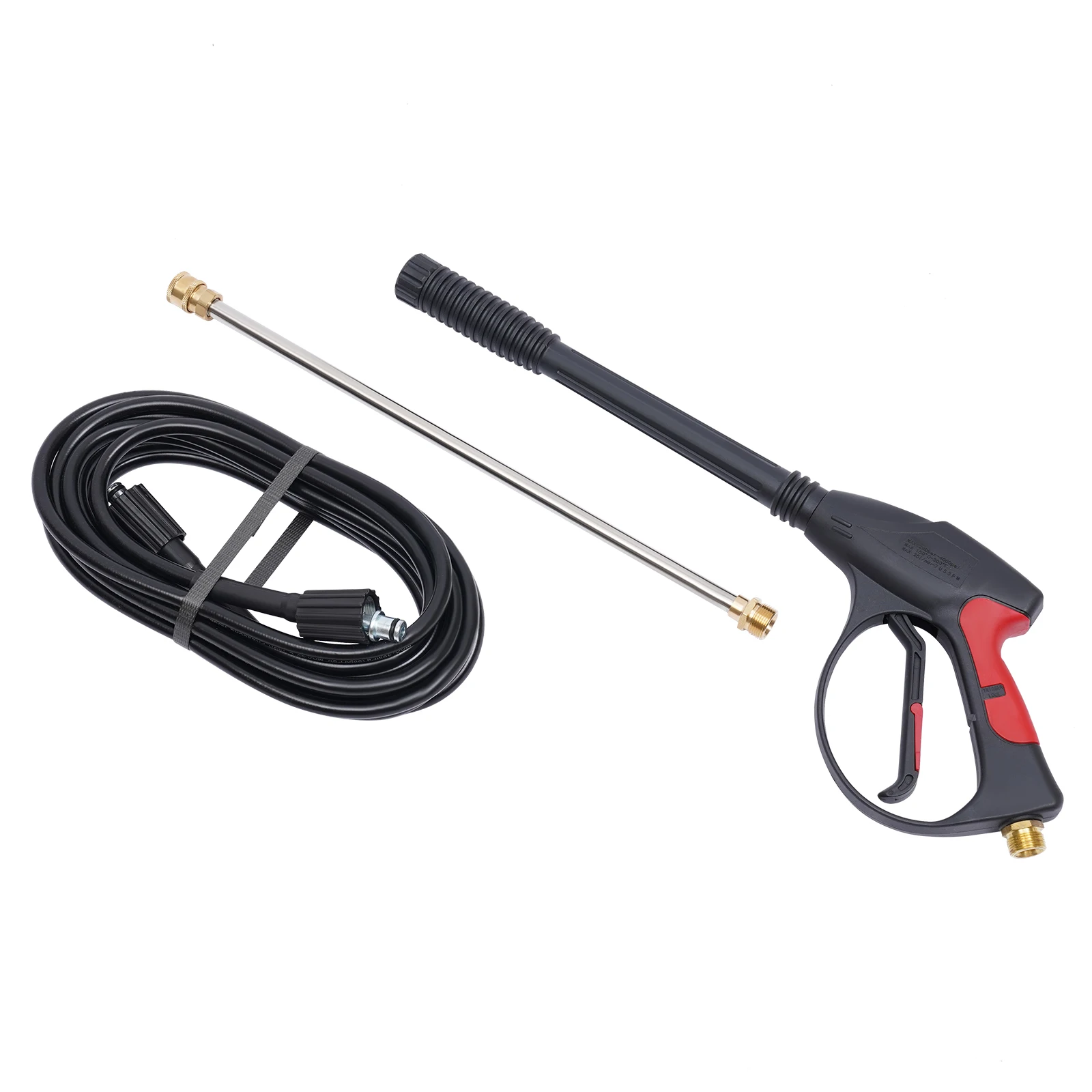 Power Washer Gun Replacement - 高圧洗浄機ガン、ほとんどの高圧洗浄機用のフレキシブル延長ワンド交換品、5つのノズルチップ、M22継手、26フィートホース、3000 PSI