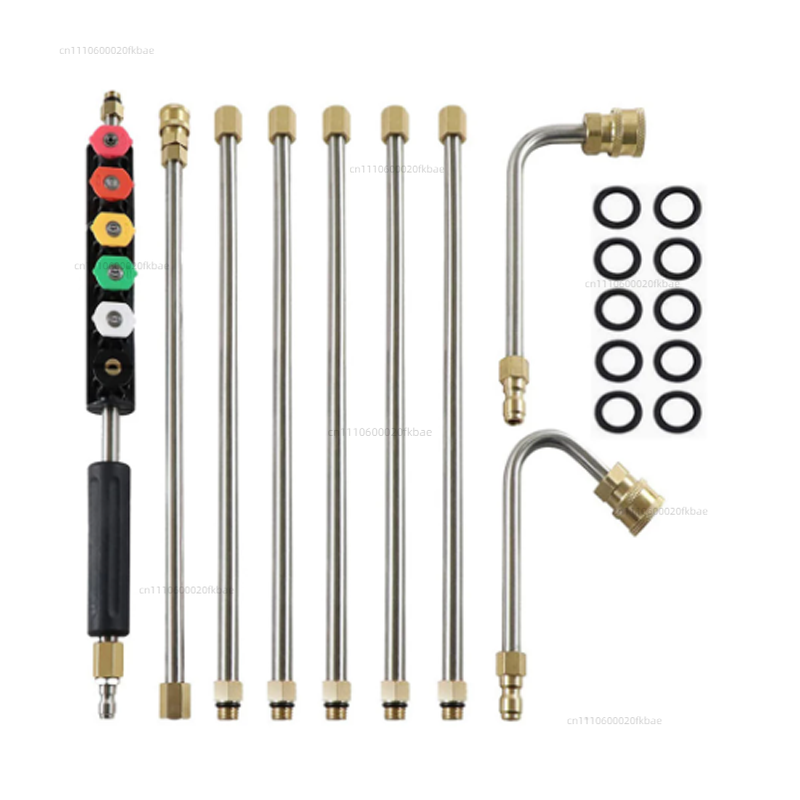 Power Washer Gun Replacement - 高圧洗浄機延長ロッド パワーウォッシャー 水路清掃ツール 伸縮式交換ガン 窓掃除ノズル 9個パック