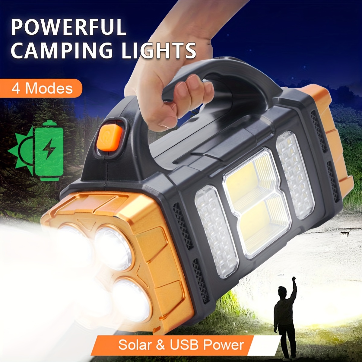 Outdoor Usb Power Supply - 新しいアップグレード充電式ハイパワーソーラー LED 懐中電灯電源銀行付き防水多機能ハンドランプ屋外用
