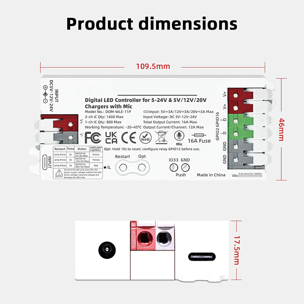 Outdoor Usb Power Strip - USB-C PD LED ストリップコントローラー屋外イベント用音楽反応型照明コントローラー電動工具アクセサリー高速チップ