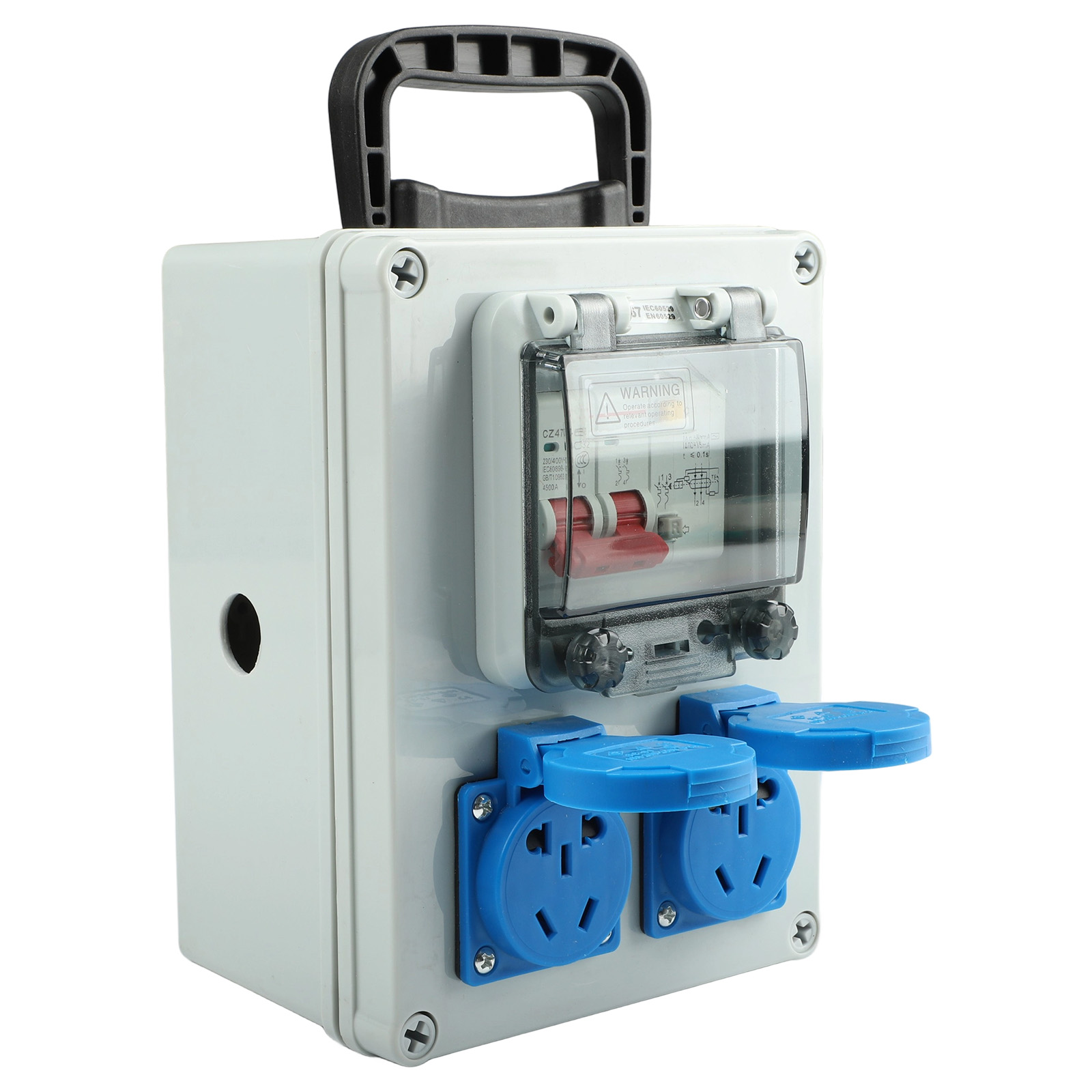 Outdoor Power Distributors - 建設現場や屋外エリアで使用できる、10A AC250V、IP67 定格の信頼性の高い壁面電源分配器