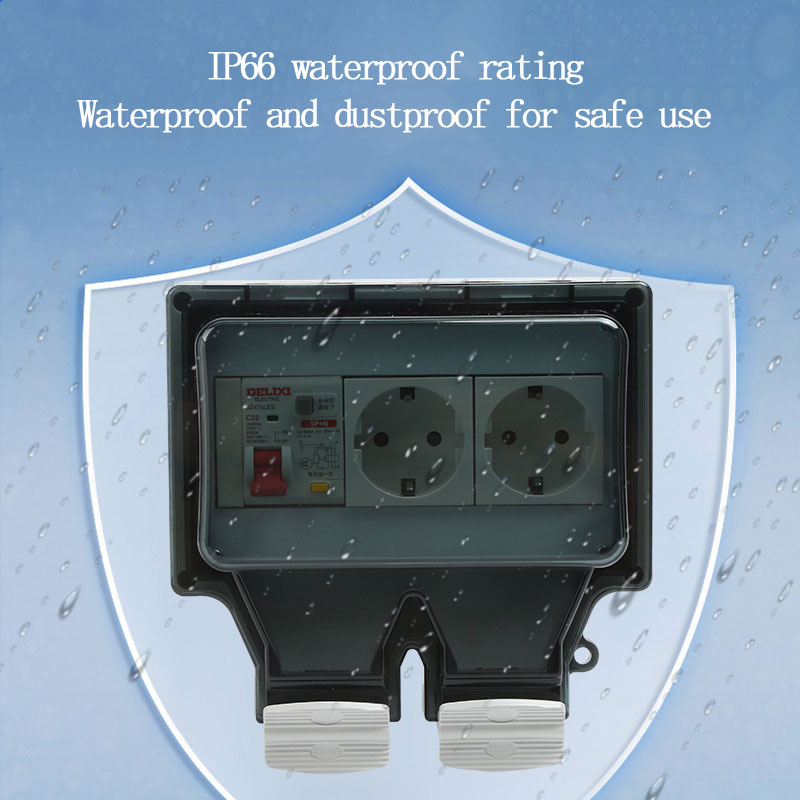 屋外防水ソケット 86 タイプ防水ボックス漏電保護スイッチ付 - Outdoor Power Outlet Weatherproof のレビューと価格