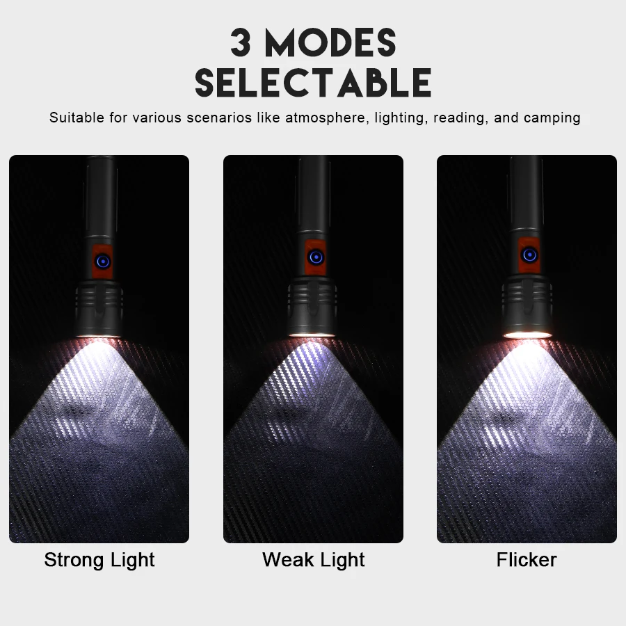 ハイパワー LED 懐中電灯 USB 充電式トーチ、伸縮ズー - Outdoor Power For Lights のレビューと価格