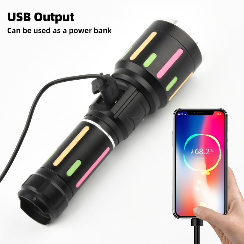 ハイパワー白色光蛍光懐中電灯充電式ズーム可能長距離懐中電灯屋 - Outdoor Power For Lights のレビューと価格