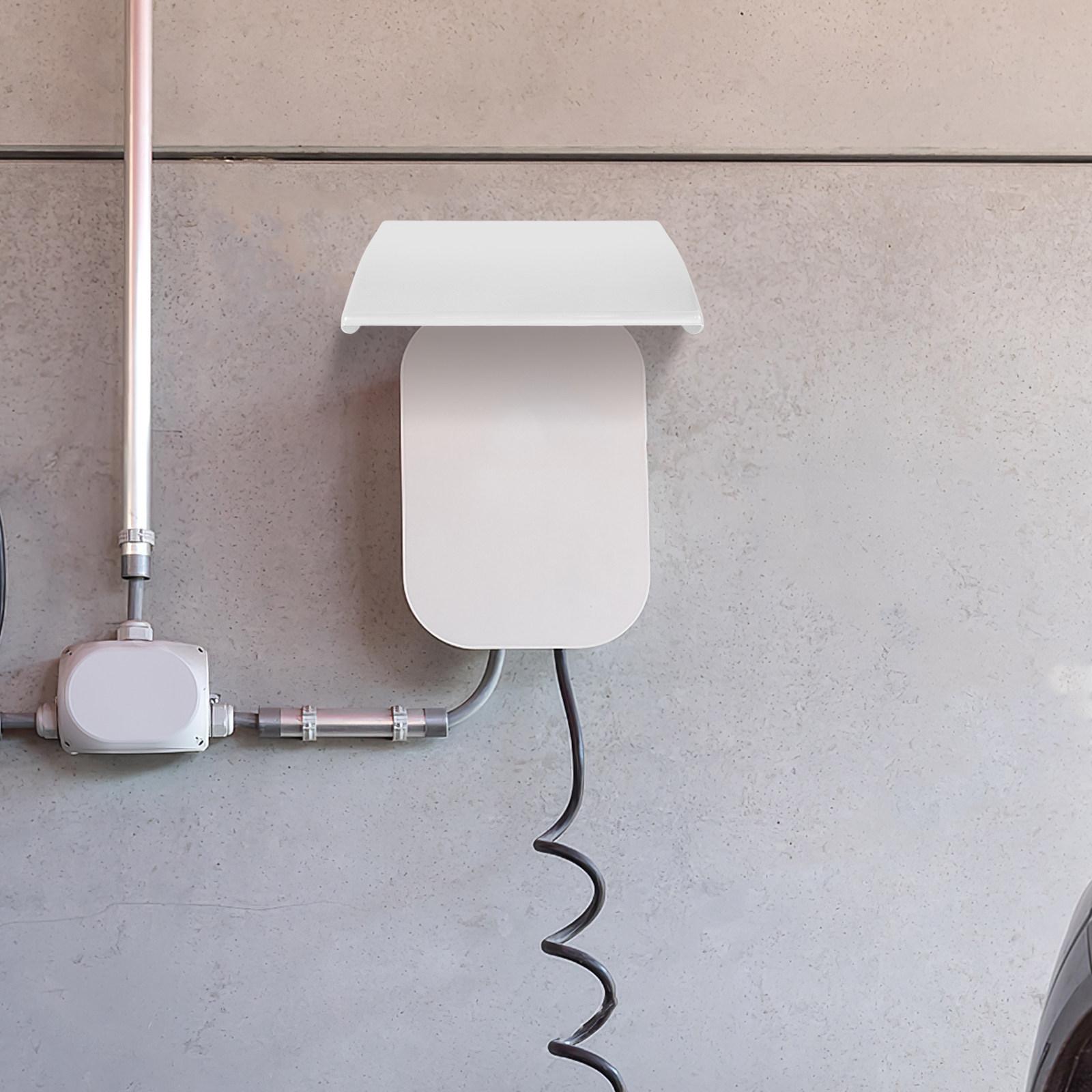 ホワイト屋外EV充電パイルプロテクターカバー防水防塵充電ステ - Outdoor Usb Power Supply のレビューと価格