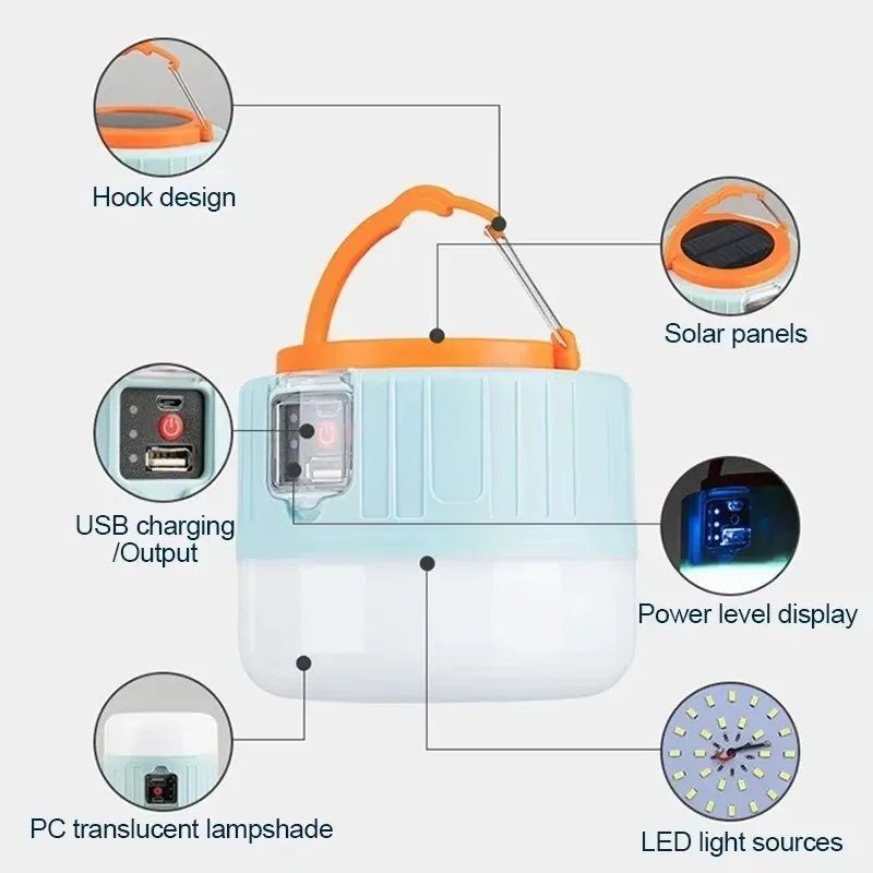ソーラーキャンプランタン 充電式LEDポータブルワークライト - Outdoor Power For Lights のレビューと価格