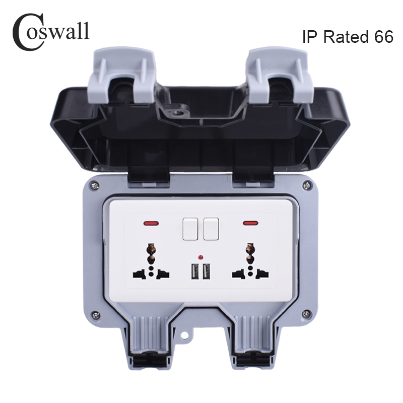 Coswall-スイッチコンセントip66,防水,耐候性,屋 - Outdoor Power Outlet Weatherproof のレビューと価格