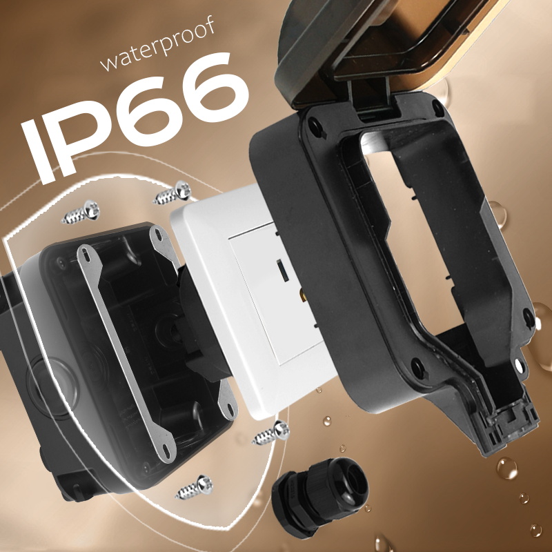 Avoir IP66 壁防水ソケットシングルボックスコンセン - Outdoor Power Outlet Weatherproof のレビューと価格
