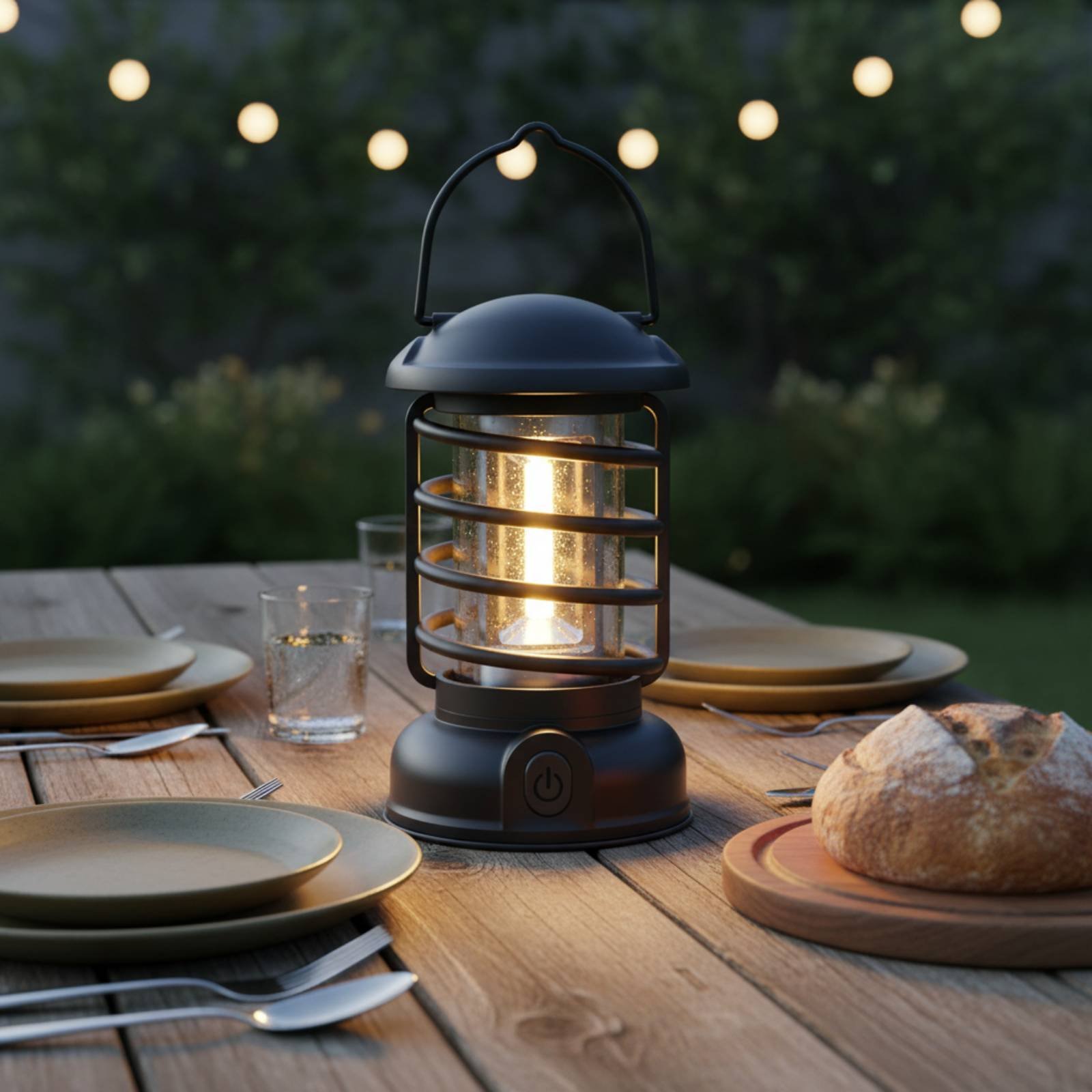 レトロキャンプランタン双方向電源ヴィンテージデザイン発光コン - Outdoor Power For Lights のレビューと価格