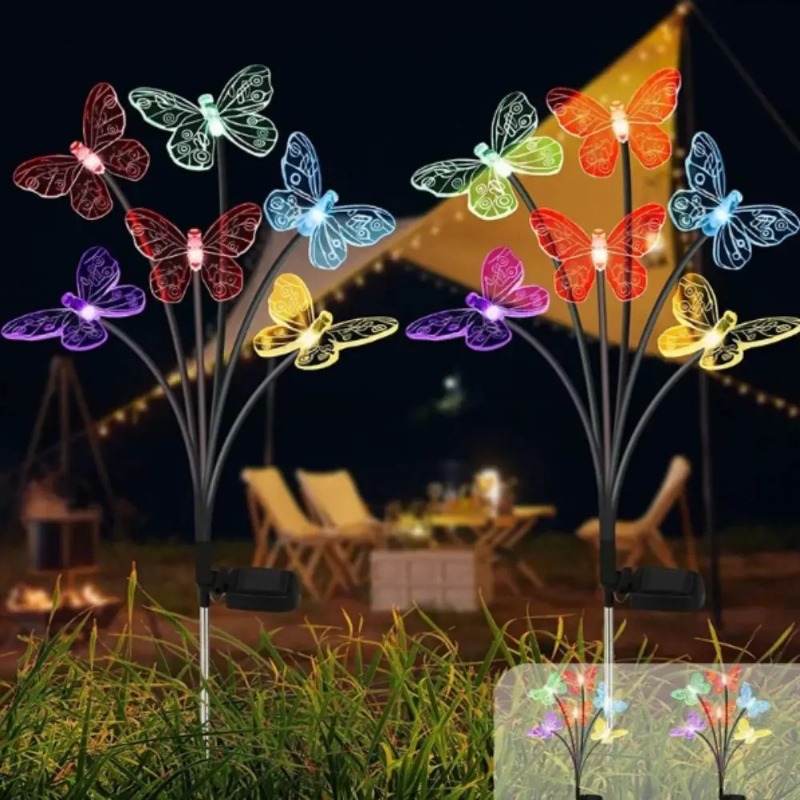 ソーラー式バタフライライト、防水LEDガーデンステークライト - Outdoor Power For Lights のレビューと価格