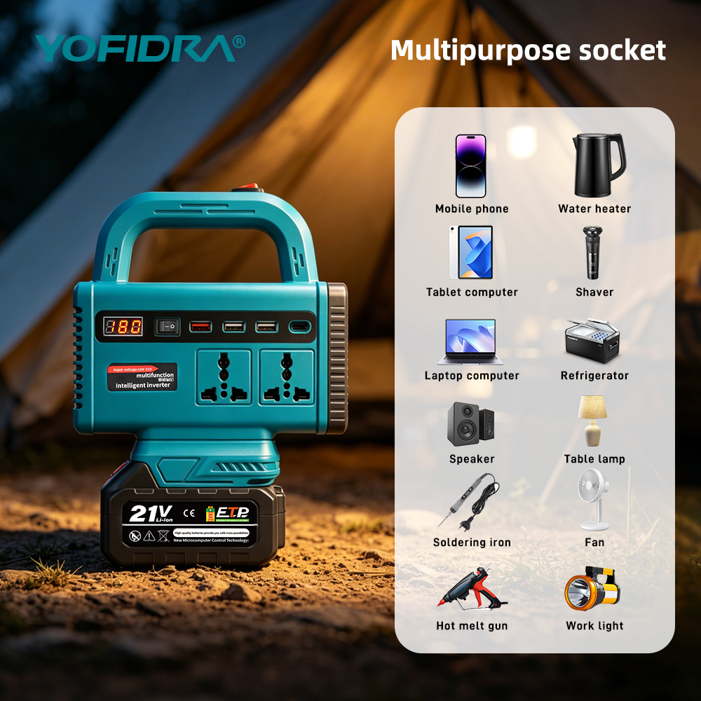YOFIDRA 220V ポータブルパワーインバーター 屋外 - Outdoor Usb Power Supply のレビューと価格