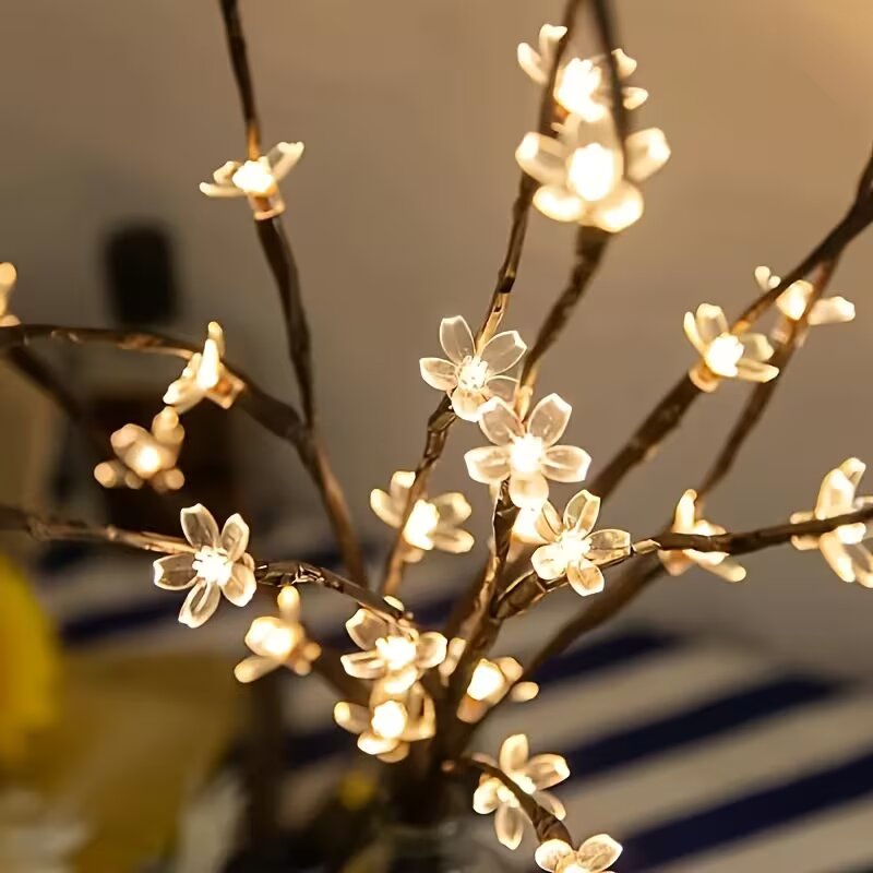 1/2PC 20LED 桜の枝ライト屋内屋外ホームデコレーシ - Outdoor Power For Lights のレビューと価格
