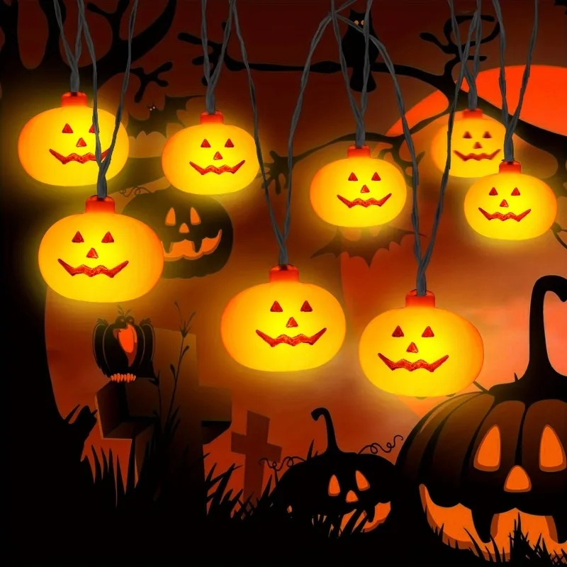 電池式ハロウィンパンプキンストリングライト20LED、ジャッ - Outdoor Power For Lights のレビューと価格