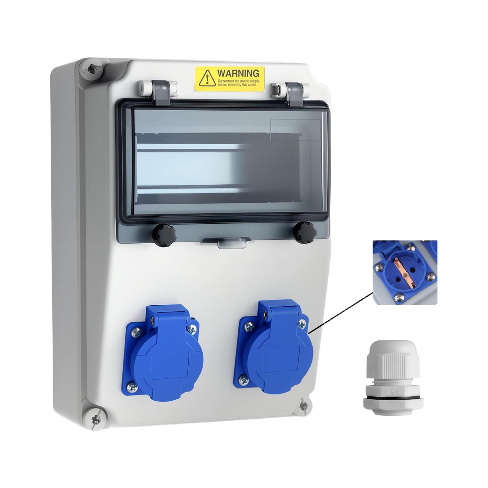 防水構造電源分配器 空壁型配電盤 230V 16A ソケット - Outdoor Power Distributors のレビューと価格